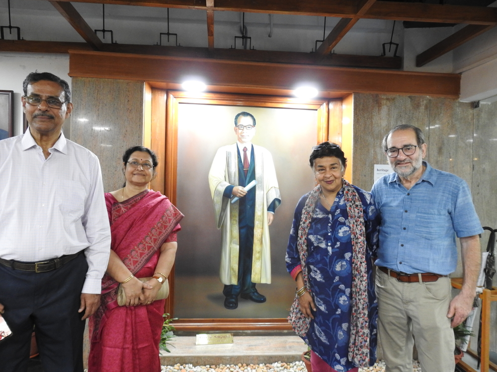 from left: Mr. J.K. Niyogi (grand nephew of Mrs. Shanti Sengupto) and Mrs. Niyogi, Dr. Devaki Bhaya (Niece of Mrs. Shanti Sengupto) and her husband Prof. Arthur Grossman.
