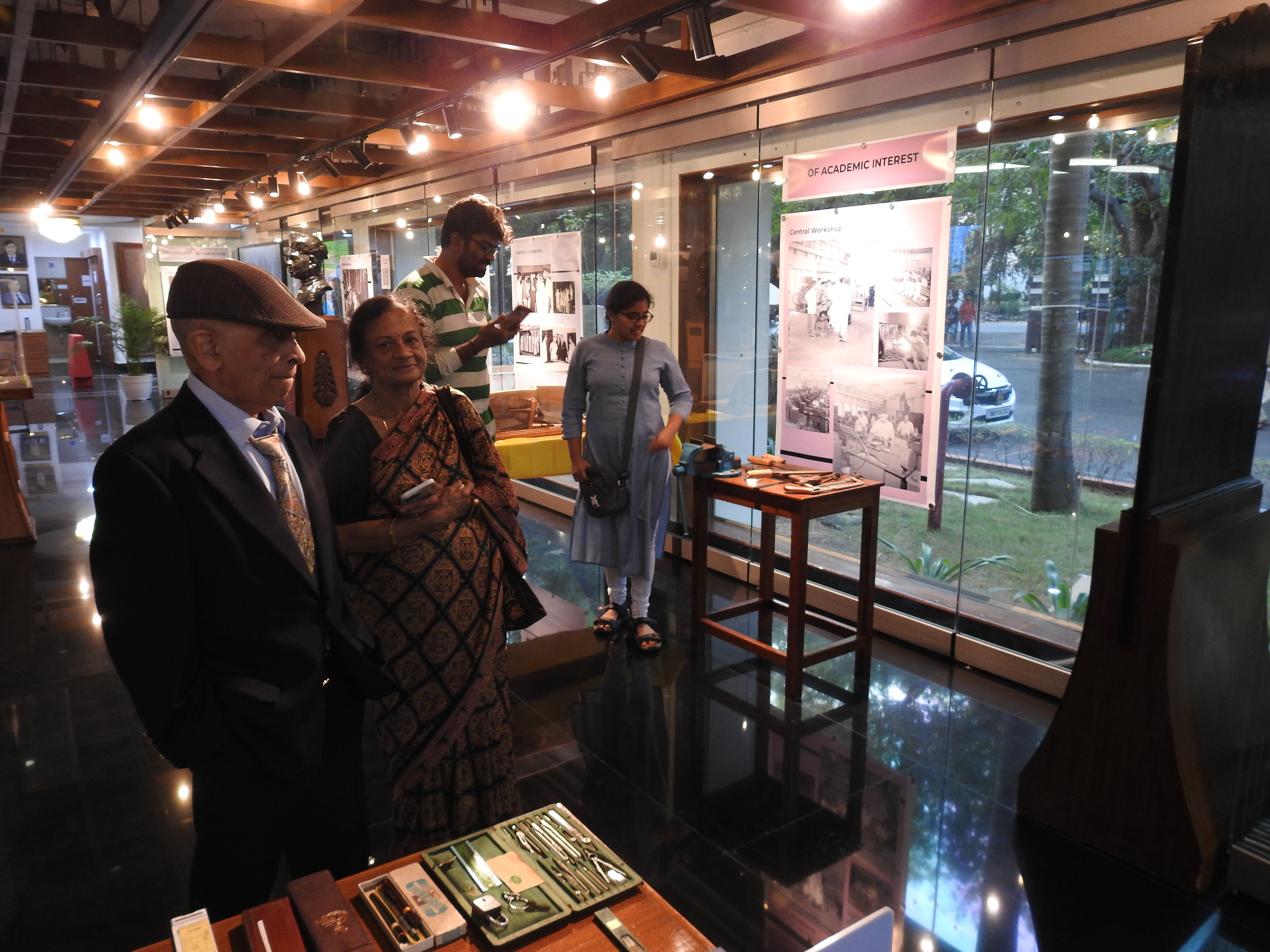 Mr. S. S. Mani Venkata and Mrs. Padma view exhibits at the Heritage Centre