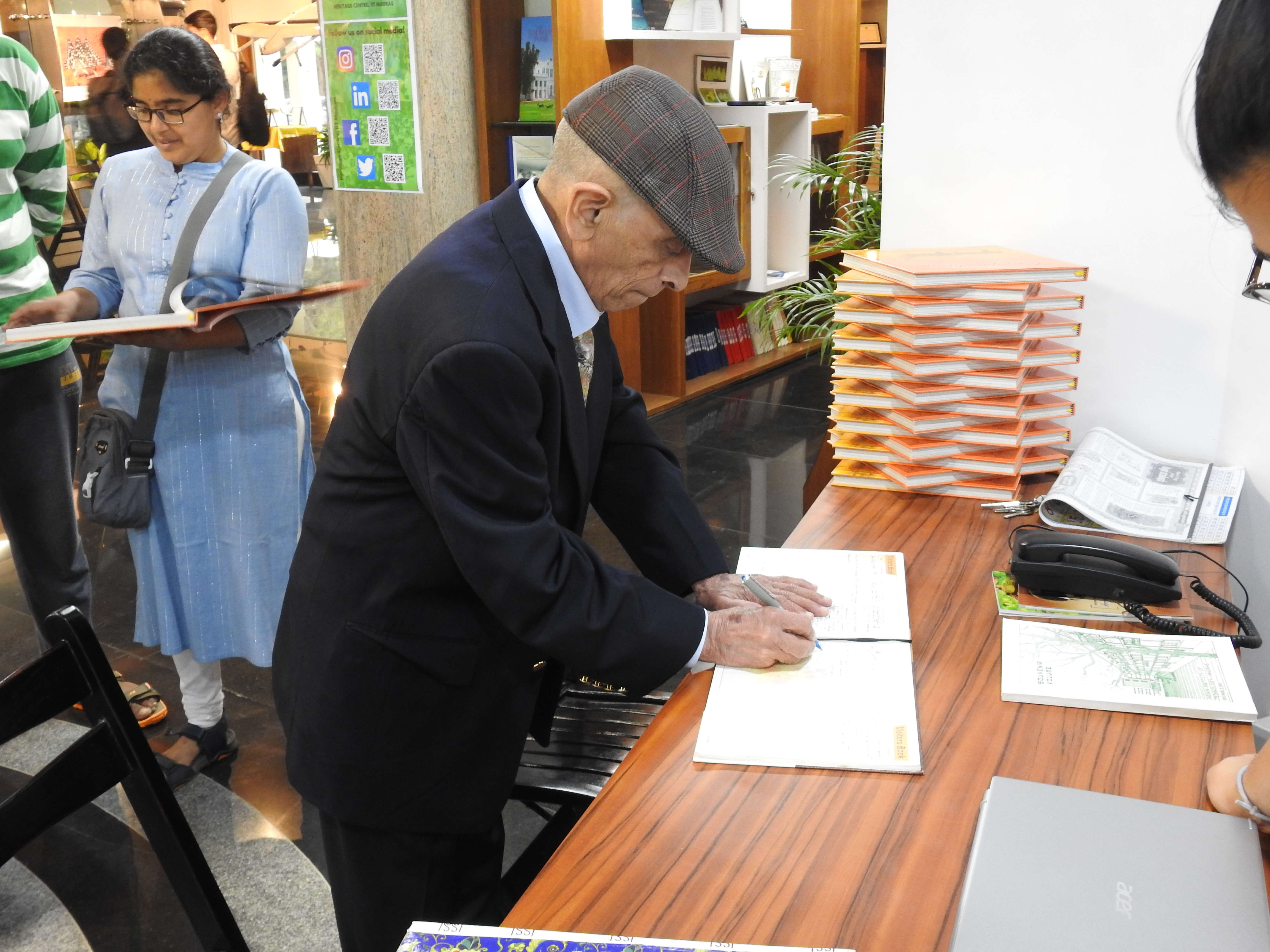 Mr. S. S. Mani Venkata signs the Visitors' Bookv