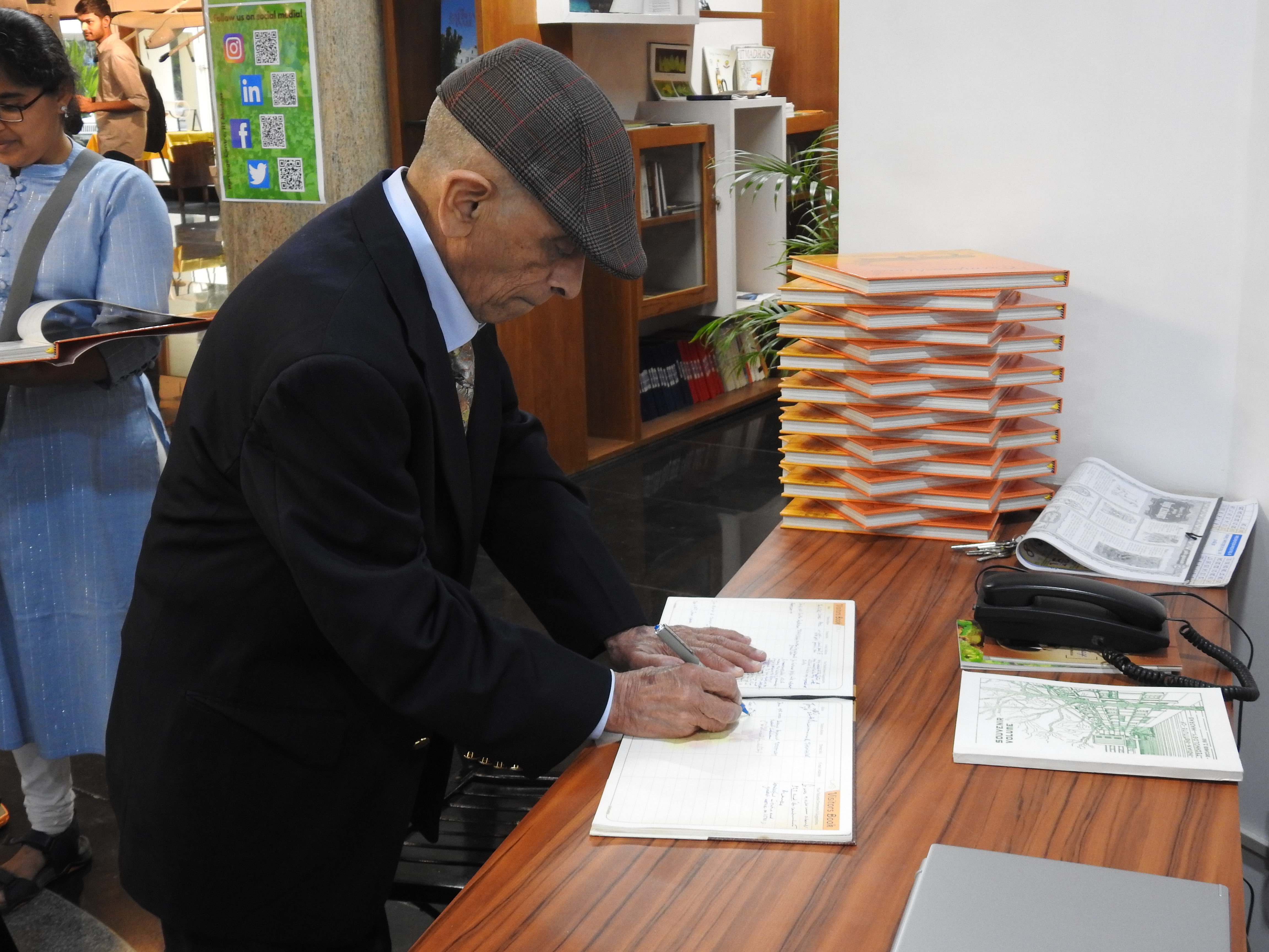 Mr. S. S. Mani Venkata signs the Visitors' Book