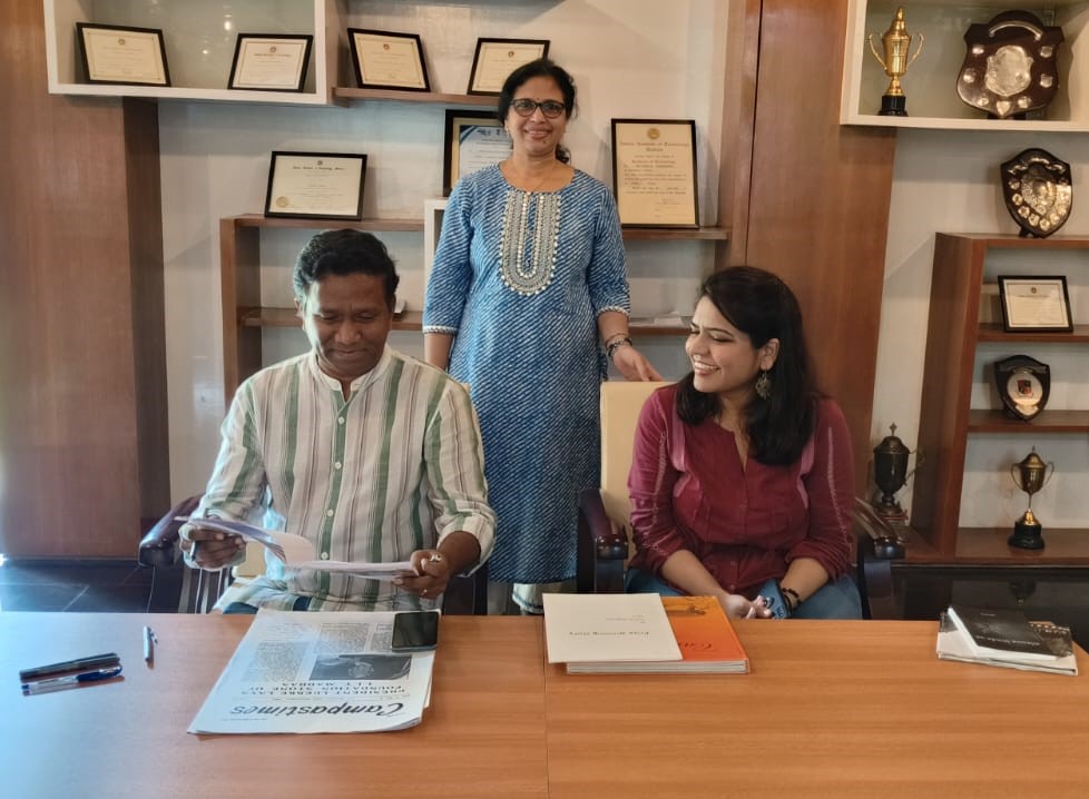 Mrs. Mamata Dash (Senior Project Officer of the Heritage Centre) with Mr. Savio Mascarenhas  (Group Art Director, Amar Chitra Katha Pvt. Ltd) and Mrs. Komal Narwani (Senior Sub-Editor and Manager - Social Media and Content, Amar Chitra Katha)