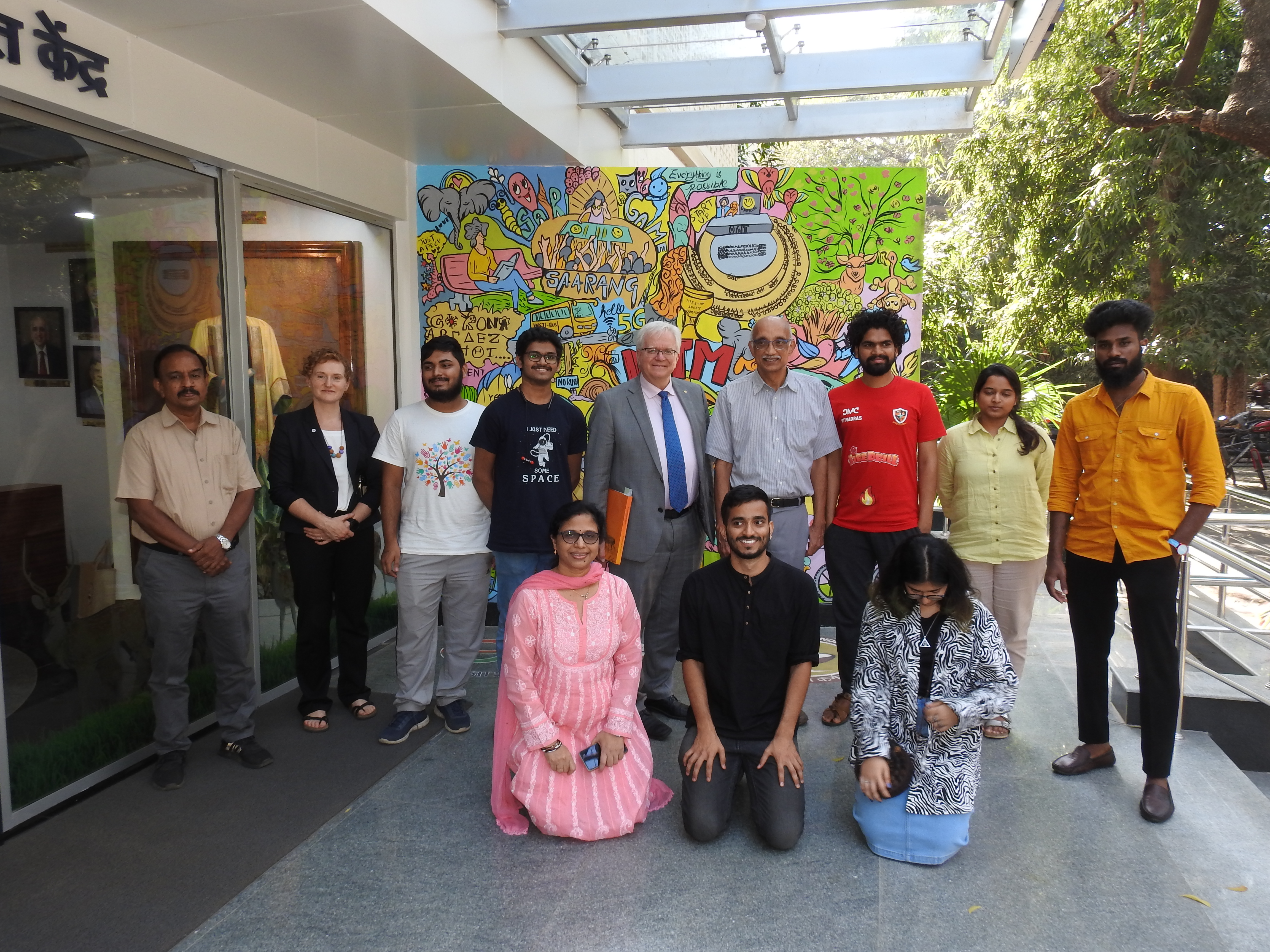 At the Heritage Centre mural wall, with Heritage Centre staff and the Faculty-in-charge, Prof. R. Nagarajan