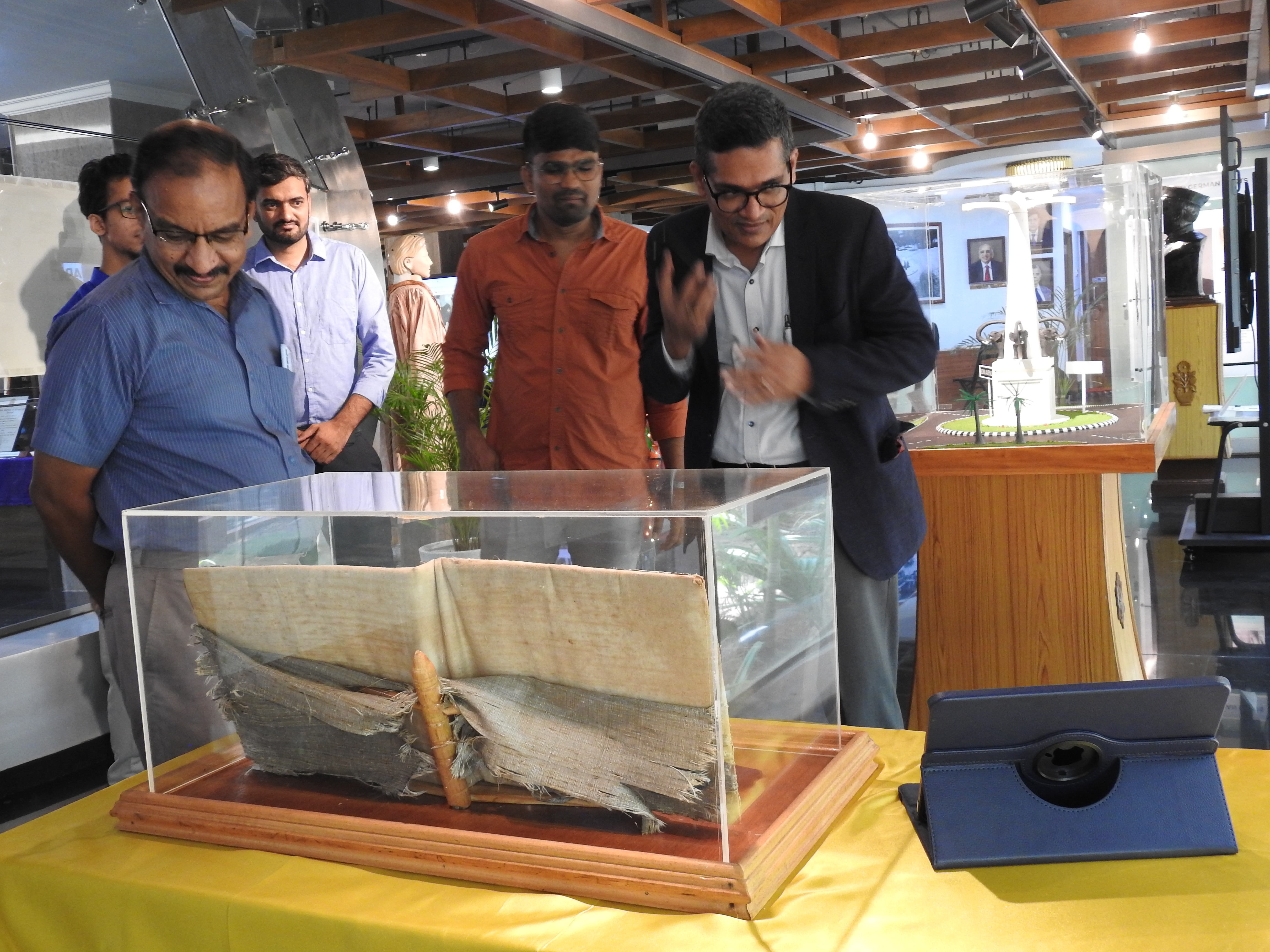 Mr. Krishnakumar Ramanathan takes a look at the Visitors' Book at the Heritage Centre