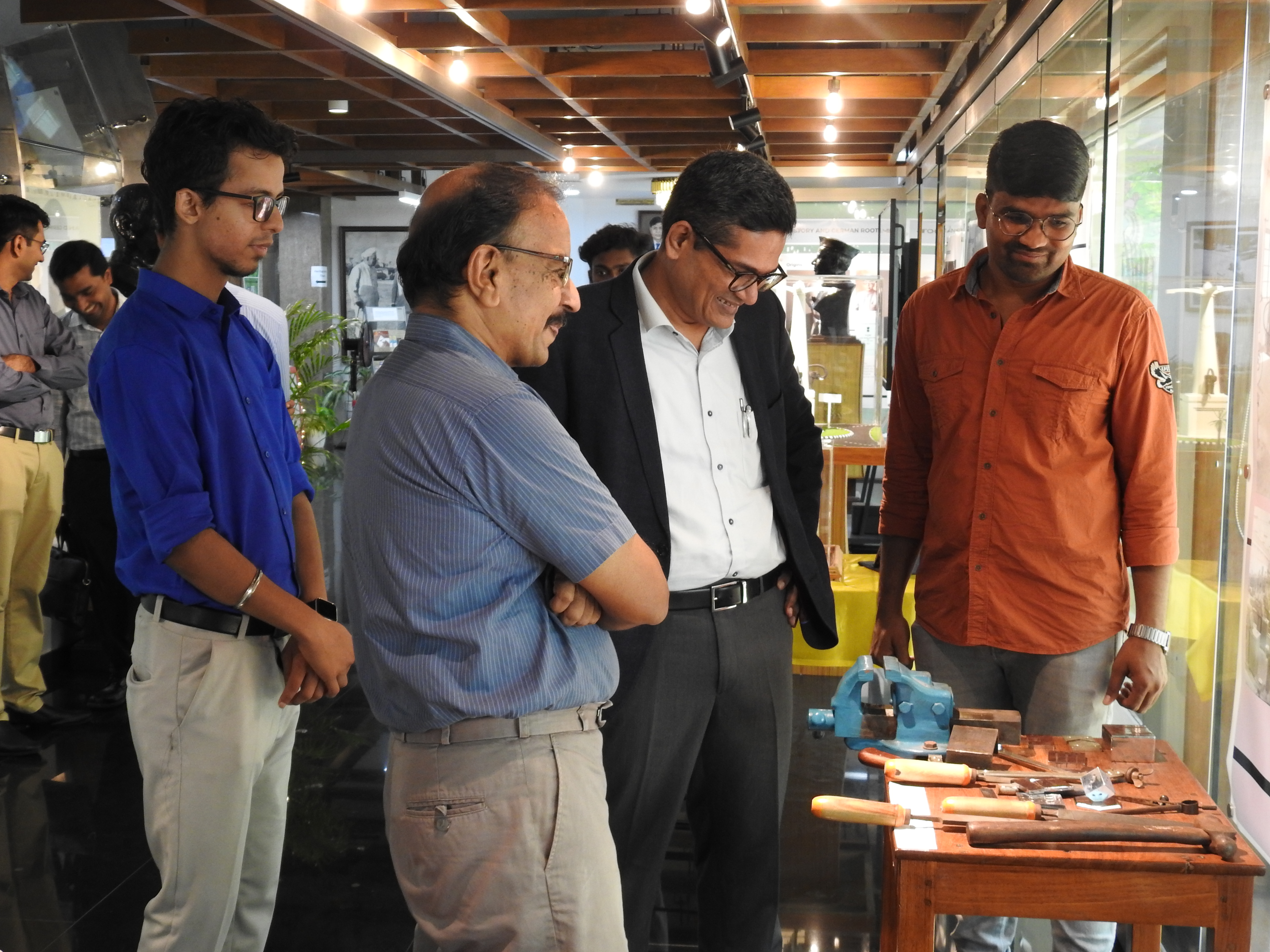 Mr. Krishnakumar Ramanathan observes the workshop bench located at the Heritage Centre
