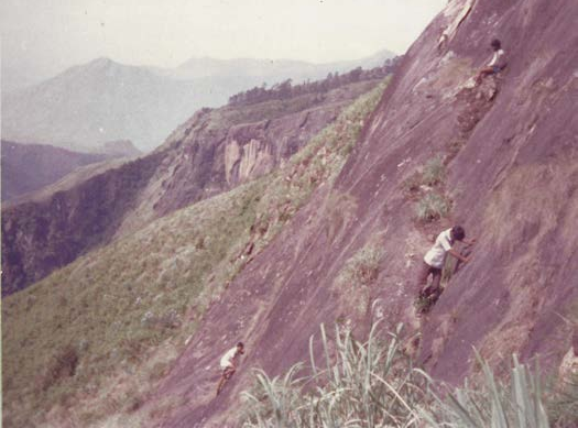 Previous image and above: Outdoor Club members learn rock-climbing. Photos: Joseph Joy
