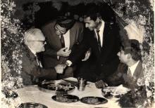 Dr. Emil Lehnartz being introduced to a gentleman, 1968