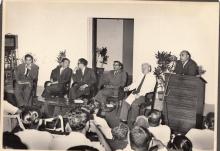 A speaker addresses the gathering 