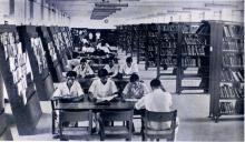 A photograph of students in the Central Library 