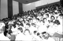 The audience photographed during an event at Mardi Gras ‘83