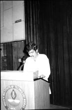 Sharukh Irani addressing the audience during Mardi Gras ‘83