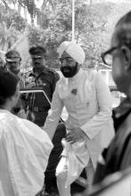 Mr. Giani Zail Singh arrives at the Student Activities Centre, 1983