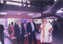 Mr. Jamshed J. Irani enters the location of the 36th Convocation, the Student Activities Centre 