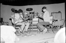 Students participating in a music event at Mardi Gras