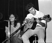 Students performing in a music event during Mardi Gras ‘83