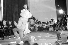 A skit being performed at Central Lecture Theatre, during Mardi Gras ’83