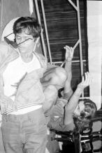 Participants performing in a skit during Mardi Gras ’83