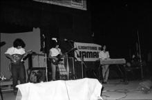Students participating in a music event at Mardi Gras