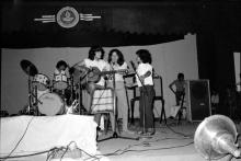 Students participating in a music event at Mardi Gras