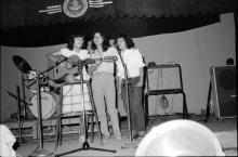 Students participating in a music event at Mardi Gras