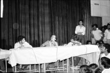An event in progress at the Central Lecture Theatre, during Mardi Gras ‘83