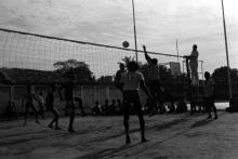 A game of volleyball being played at the Sports Complex in IIT Madras