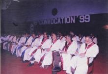 Professors and distinguished guests on the dais at the 36th Convocation