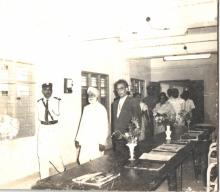 Sardar Ujjal Singh being shown around Alakananda Hostel on the day of its inauguration, 1966