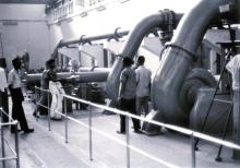 Turbomachines Lab Water Hall: Pooja at Francis turbine testbed