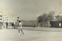 A tennis match in progress at the 13th Inter IIT Sports Meet