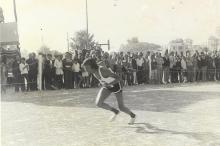 A student sprinting at the 13th Inter IIT Sports Meet