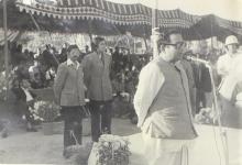 A distinguished guest of the 13th Inter IIT Sports Meet gives a speech