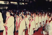 The academic procession enters the convocation hall, 1988