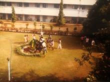 Holi celebration at Narmada Hostel, 1990s
