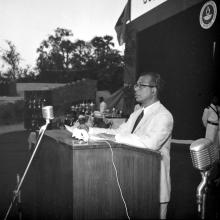 Prof. B. Sengupto addresses the audience during the Fourth Institute Day, 1963