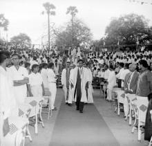 Mr. R. Natarajan leads the academic procession at the second convocation, 1965