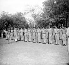 Mr. M. C. Chagla inspects the guard of honour, 1965