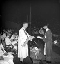 Mr. M.S. Pathak gives away a degree