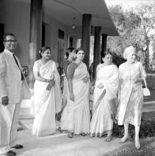 All smiles outside the Bose-Einstein Guest House, 1963