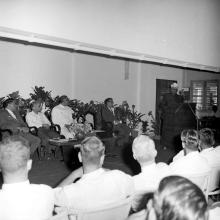 Dr. A. L. Mudaliar addresses the audience as Prof. S. D. Nigam, Mr. V. R. Nedunchezhiyan and Prof. B. Sengupto observe the proceedings, 1967