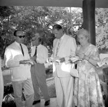 Refreshments at the Bose-Einstein Guest House, 1963
