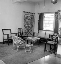 An inside view of a house, possibly campus quarters