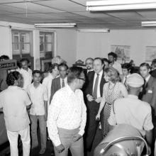 Prof. R.G.Narayanamurthy escorts Dr.Hans-Dietrich Genscher and his wife through an exhibition at the institute  