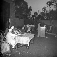 Mr. R. Natarajan delivers a speech, titled “Keys of Kingdom” during the Fourth Institute Day, 1963