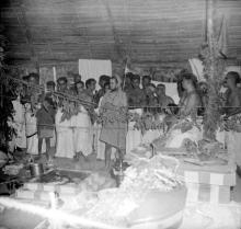 Puduperiyavar at the first kumbhabhishekam of Jalakanteshwara Temple, 1965