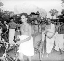 Devotees follow the procession at IIT Madras, 1965