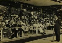 Prof. B. Sengupto addresses the audience at the Third Inter-IIT Sports Meet, 1964