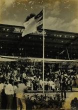 The Nawab of Pataudi, Mansoor Ali Khan declaring the Third Inter-IIT Sports Meet open, 1964