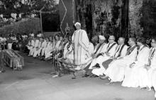 Sir C. V. Raman delivers his address at the third convocation