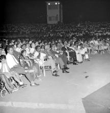 A view of the audience at the Ninth Institute Day celebrations at the Open Air Theatre, 1968
