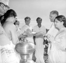 Atop the Jalakanteshwara Temple gopuram, 1965